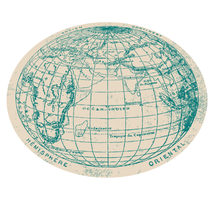 Geographic Globe Design world map vinyl rug - TenStickers
