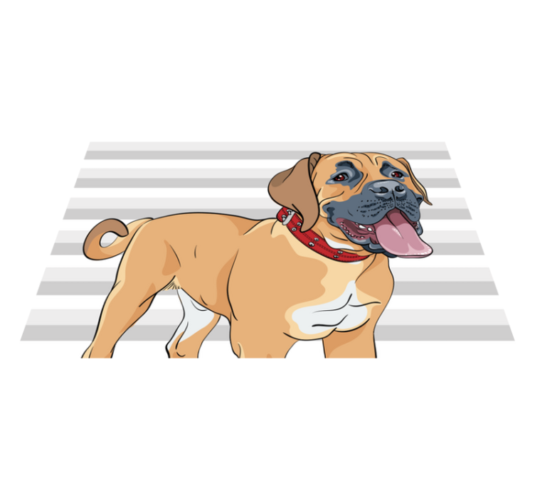 Panting mastiff illustration animal vinyl rug - TenStickers