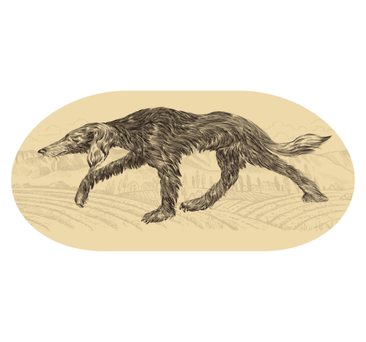 Old tired dog kitchen floor tiles - TenStickers