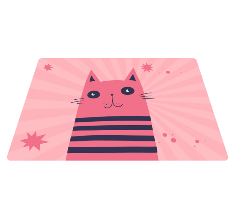 Original pink cat bedroom rug - TenStickers