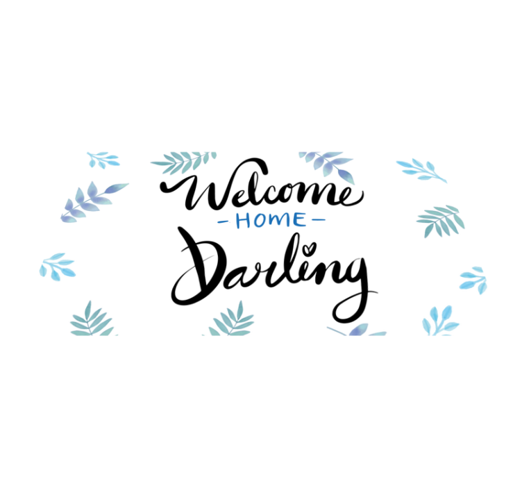 Welcome home darling entrance hall vinyl rug - TenStickers