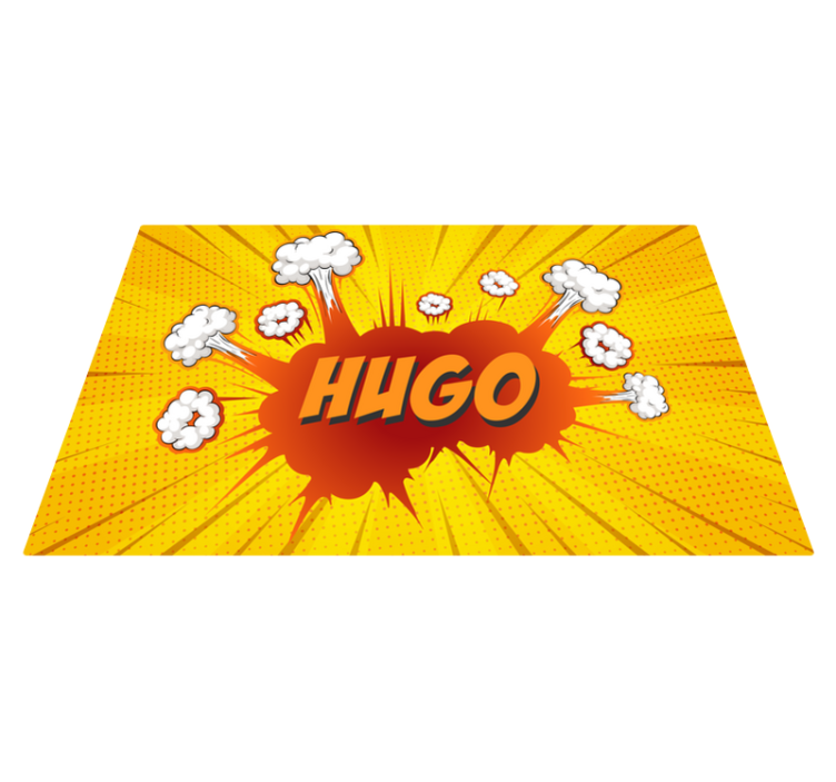 Comic explosion with name custom vinyl rug - TenStickers