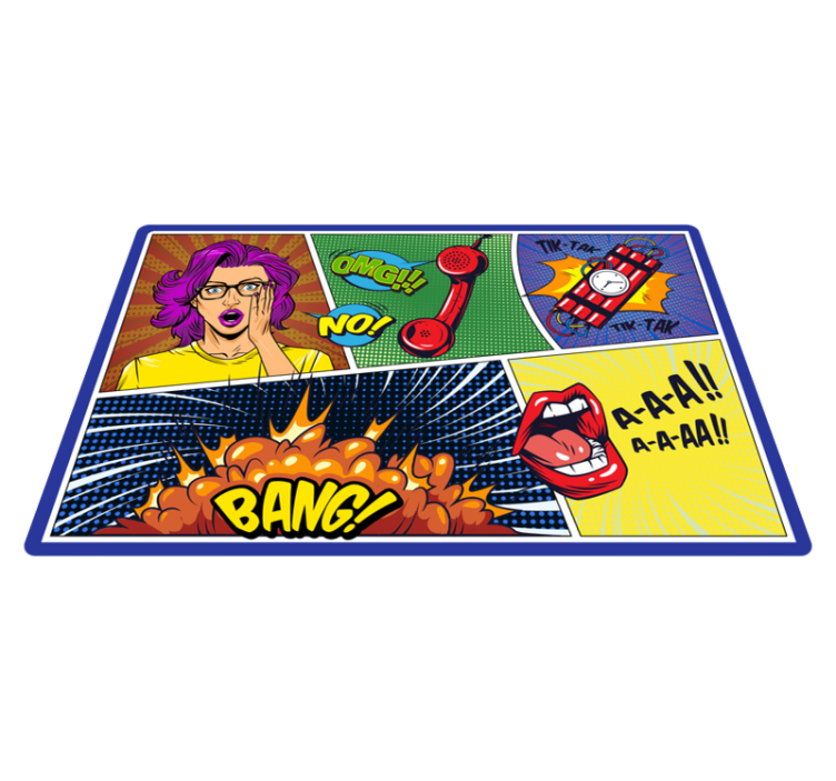 Comic style reactions teenager vinyl rug - TenStickers