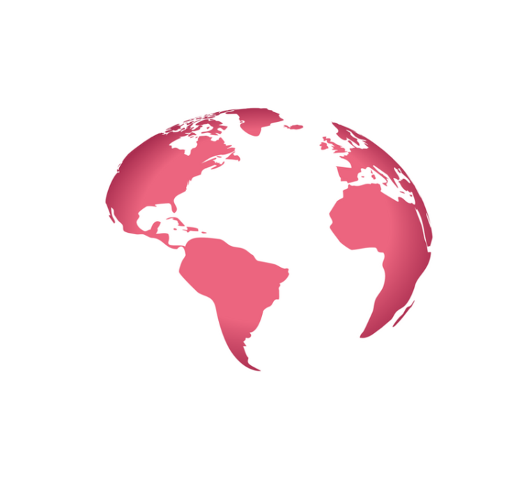 Pink Globe Map world map vinyl rug - TenStickers