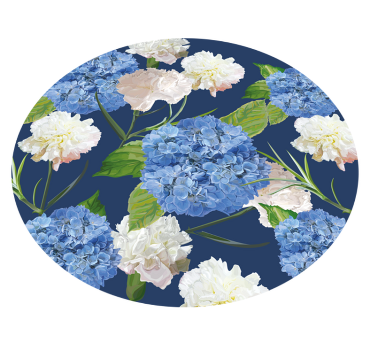 Blue cloves floral vinyl rug - TenStickers