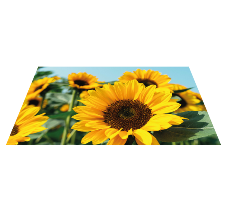 Bright sunflower design flower vinyl rug - TenStickers