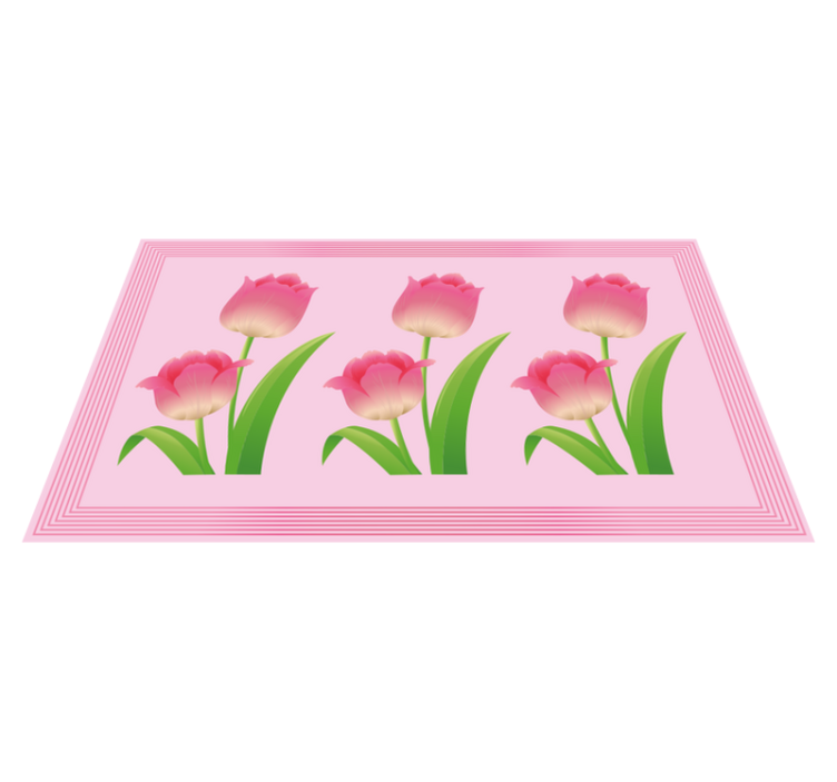 Pink Tulip Display flower vinyl rug - TenStickers