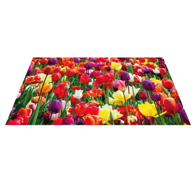 Vibrant Tulip Arrangement flower vinyl rug - TenStickers