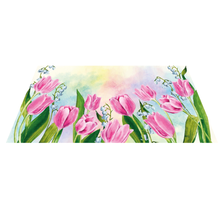 Tulip Floral Arrangement flower vinyl rug - TenStickers