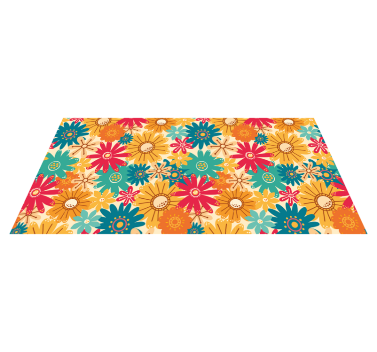 Different flowers mixture floral rug - TenStickers