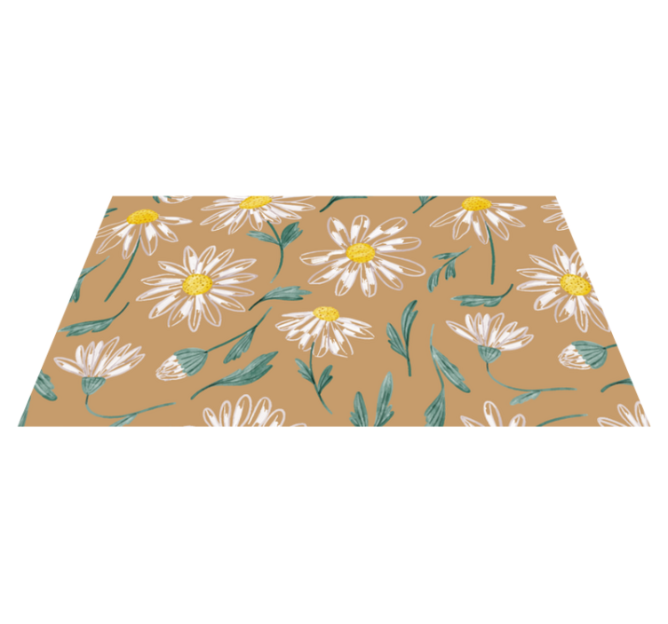 Daisy flower blooming floral vinyl rug - TenStickers