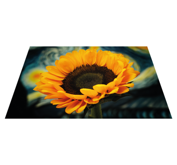 Big sunflowers floral vinyl rug - TenStickers