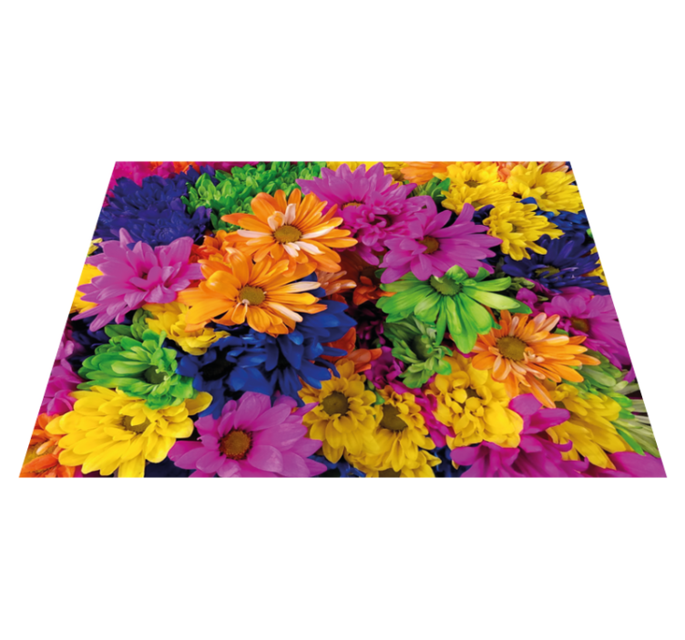 Multicolor daisy flowers floral rug - TenStickers