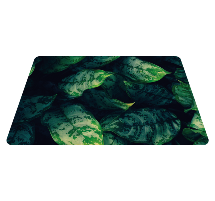 Vibrant Green Leaves nature vinyl rug - TenStickers