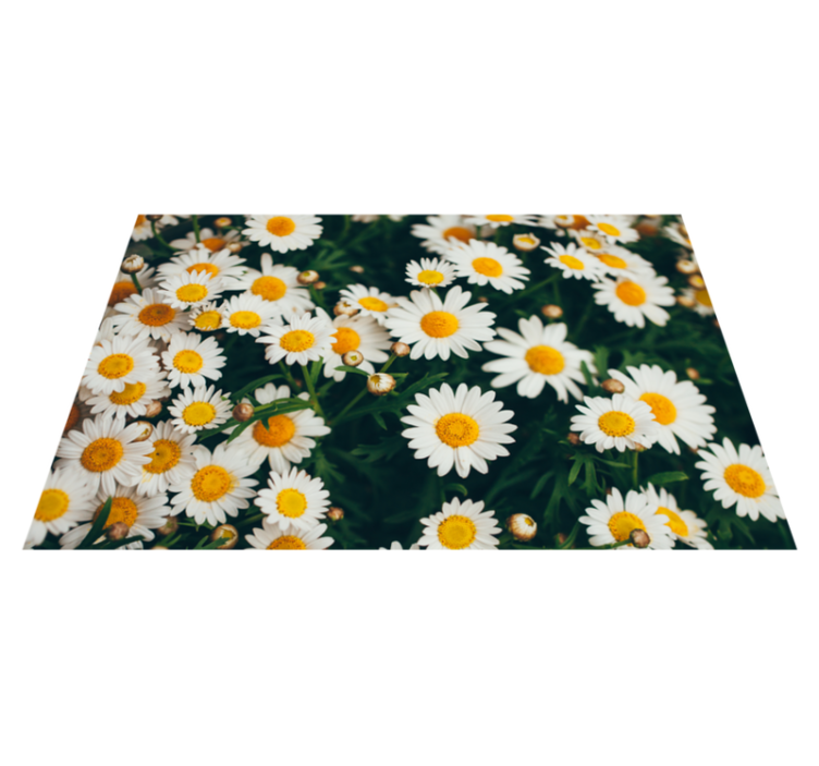 Daisy Floral Print flower vinyl rug - TenStickers