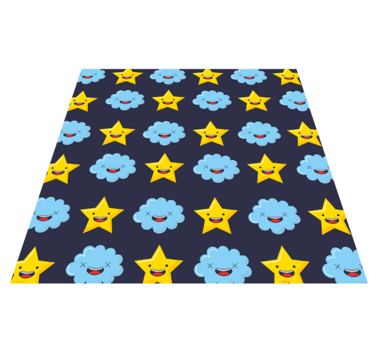 Beaming Star Clouds star vinyl rug - TenStickers
