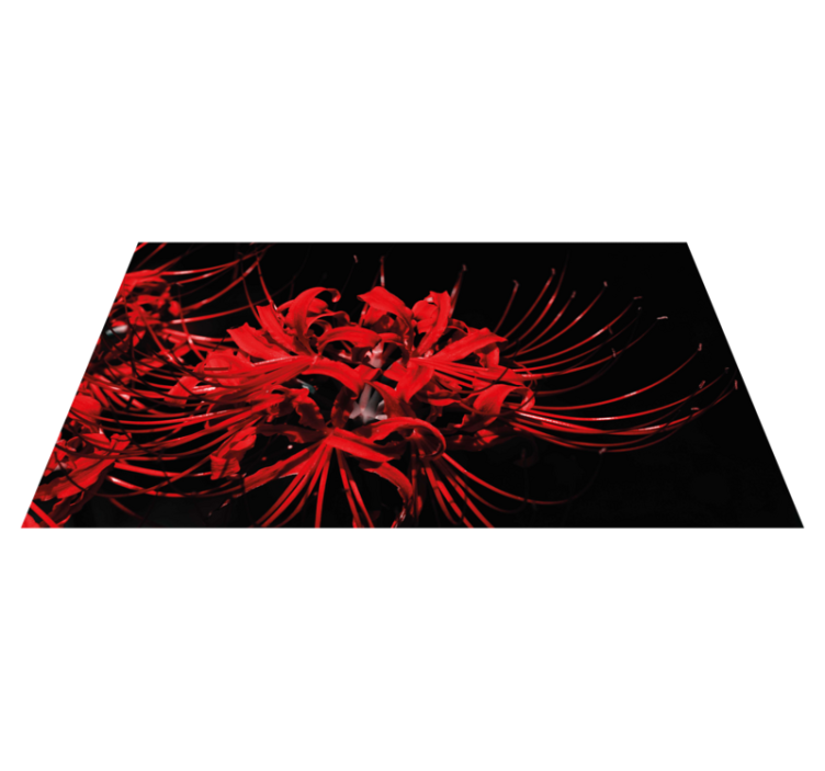 Red spider flowers floral rug - TenStickers