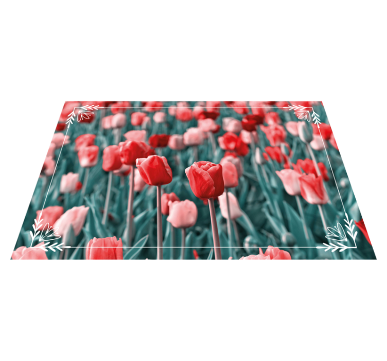 Tulip Field Scene flower vinyl rug - TenStickers
