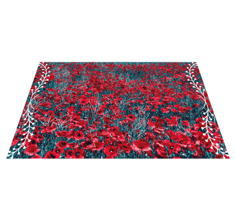Long poppy field floral rug - TenStickers