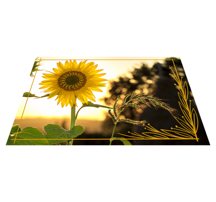 Sunflower Blossom flower vinyl rug - TenStickers