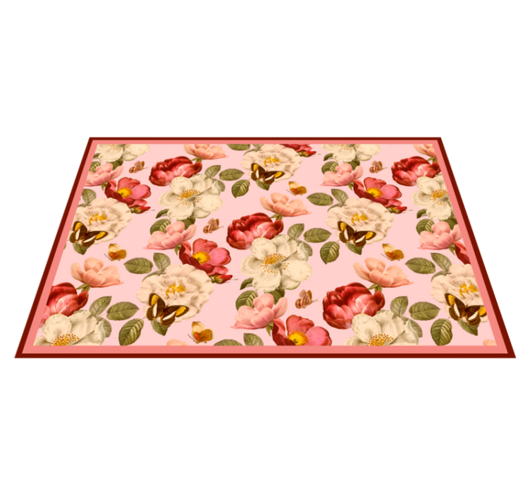 Floral Blooming Arrangement flower vinyl rug - TenStickers