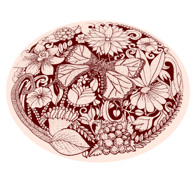 Delicate wing design flower vinyl rug - TenStickers