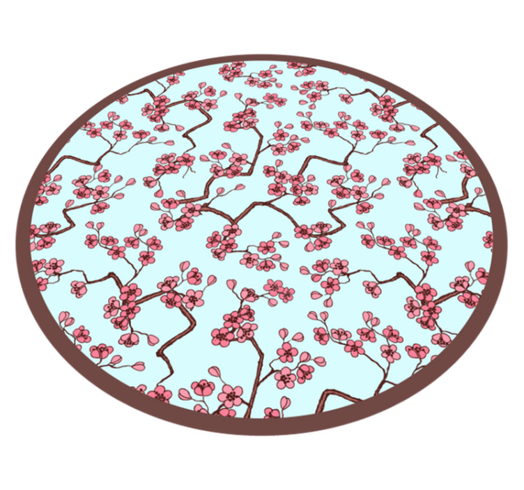 Cherry Blossom Pattern flower vinyl rug - TenStickers