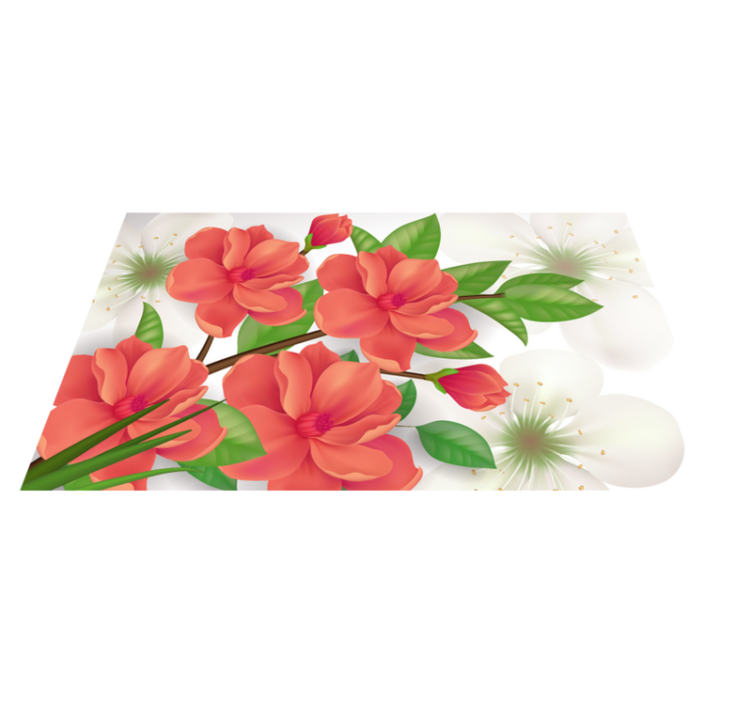 Colorful Blossom Arrangement flower vinyl rug - TenStickers
