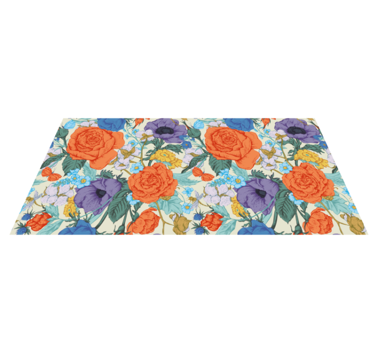 Vibrant Floral Composition flower vinyl rug - TenStickers