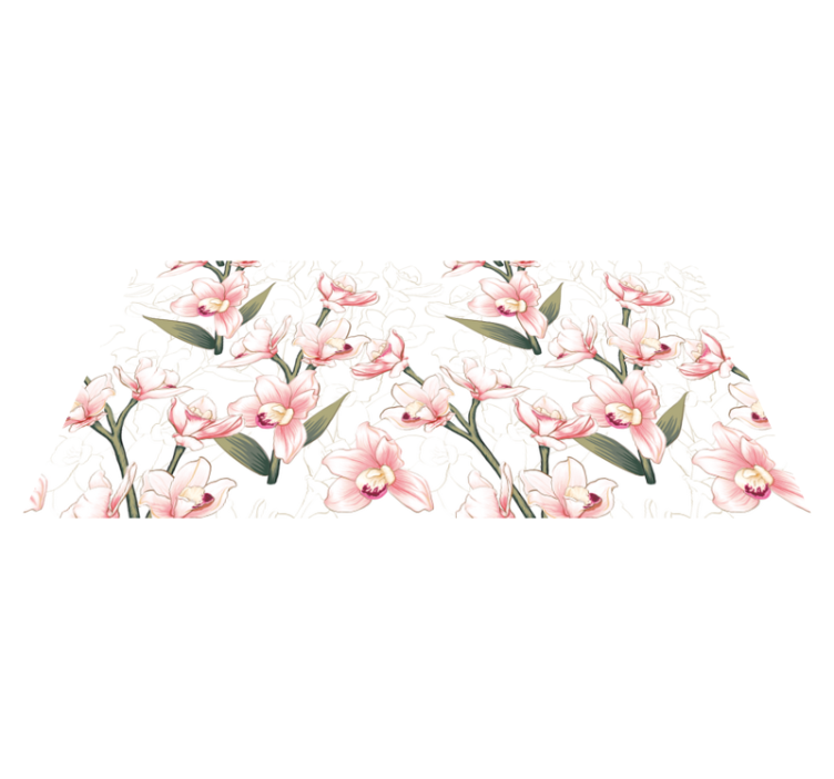 Delicate Floral Pattern flower vinyl rug - TenStickers