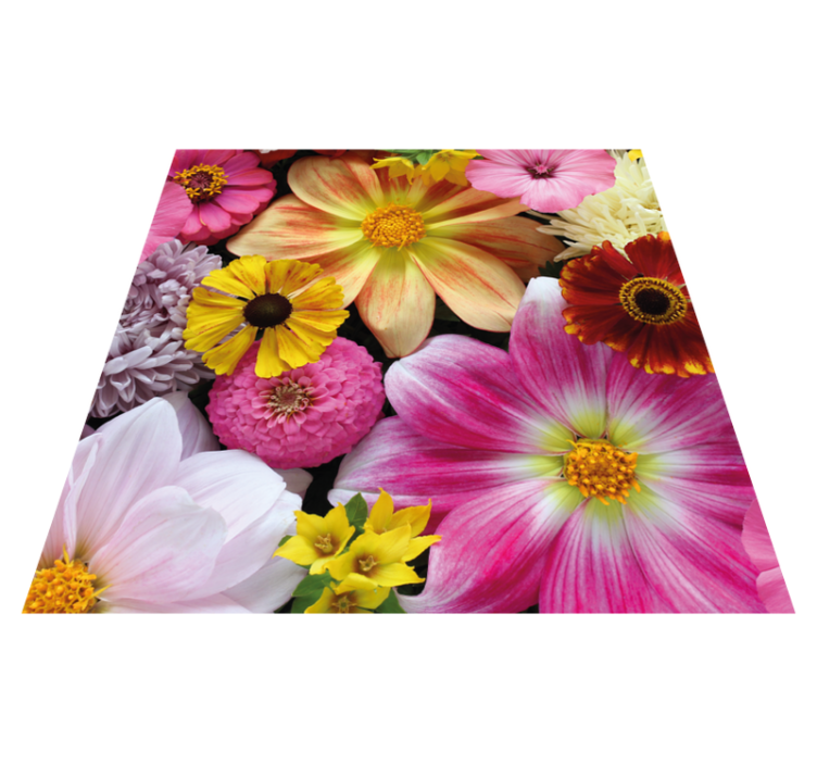 Beautiful realistic arrangement flower vinyl rug - TenStickers