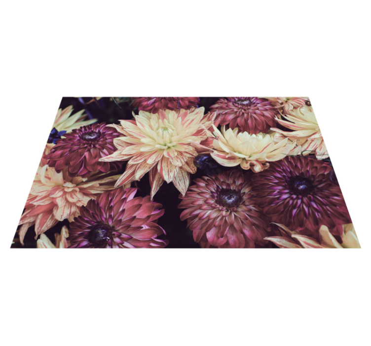 Blooming Dahlia Display flower vinyl rug - TenStickers