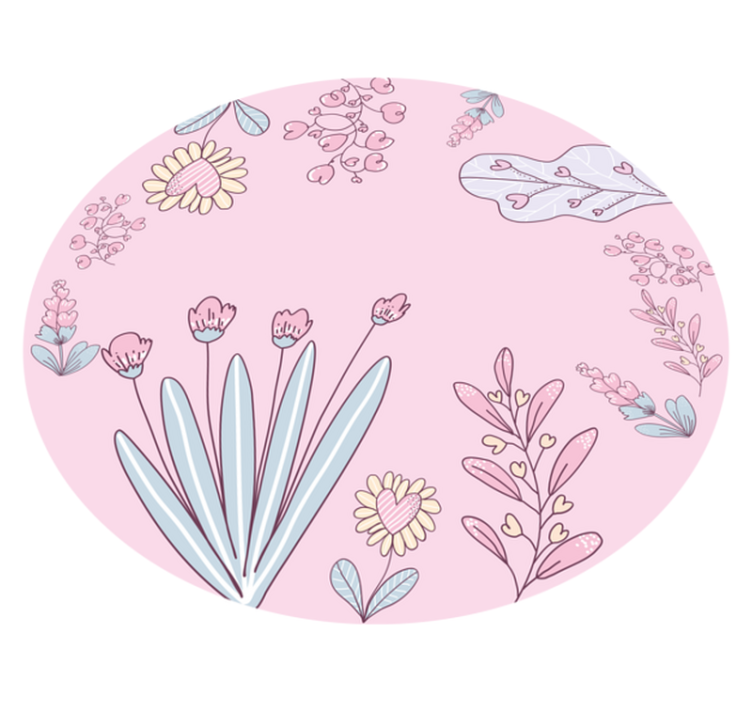 Delicate flower frame floral rug - TenStickers