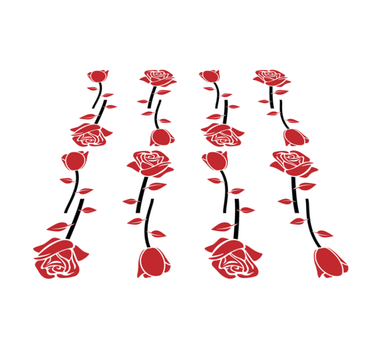 Red Rose Patterns flower vinyl rug - TenStickers