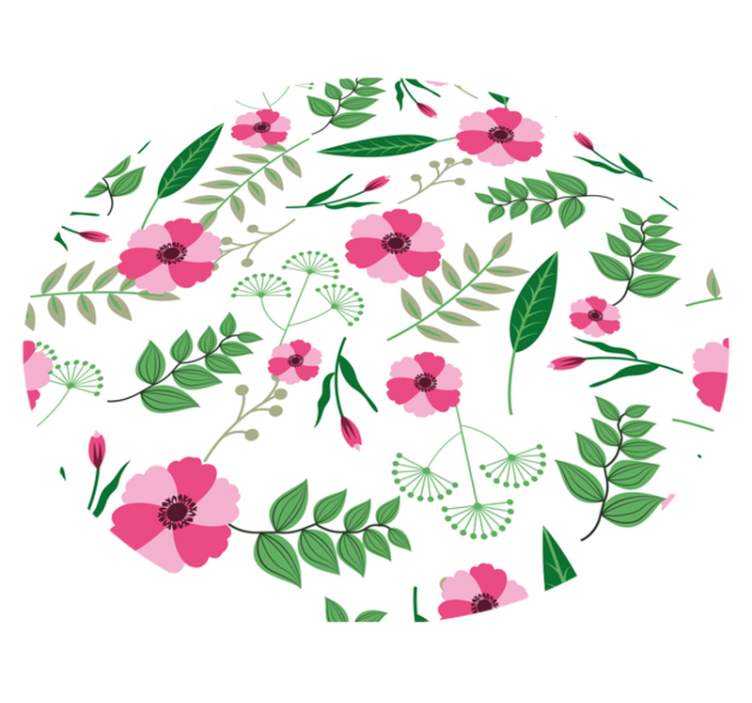 Charming Floral Pattern flower vinyl rug - TenStickers