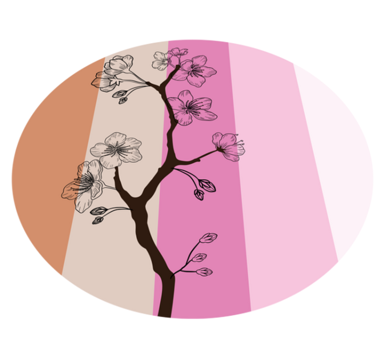 Cherry Blossom Elegance flower vinyl rug - TenStickers