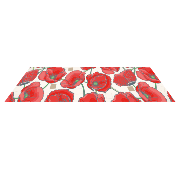 Crimson Blossom Sophistication flower vinyl rug - TenStickers