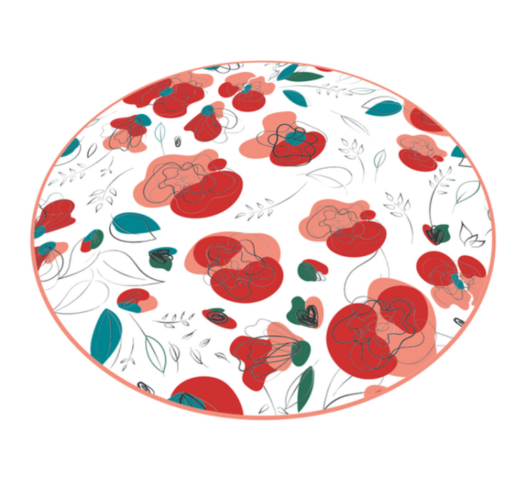 Flourishing Floral Element flower vinyl rug - TenStickers