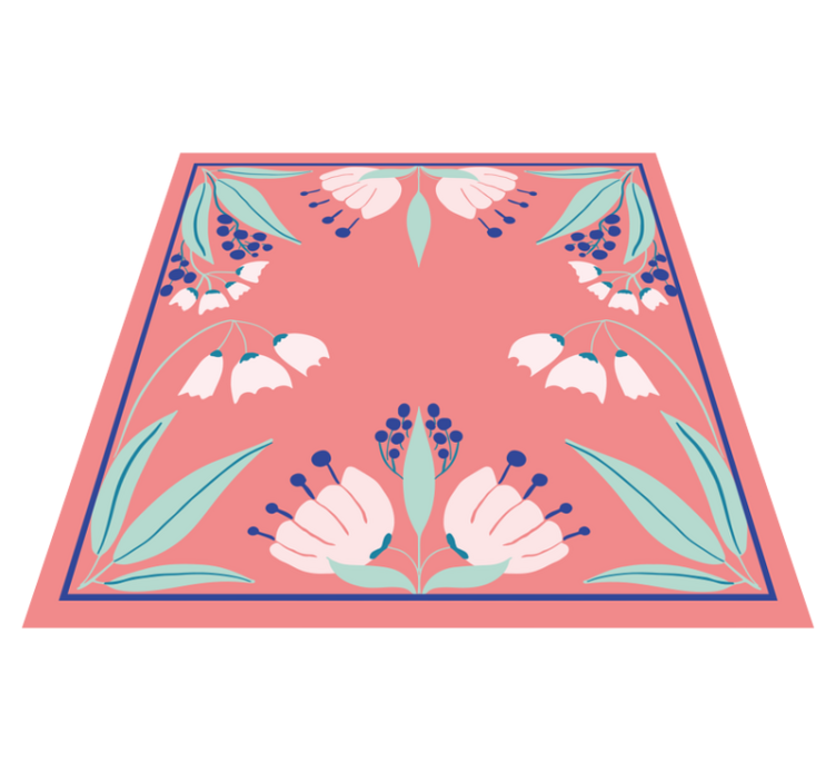 Pattern palette flower vinyl rug - TenStickers