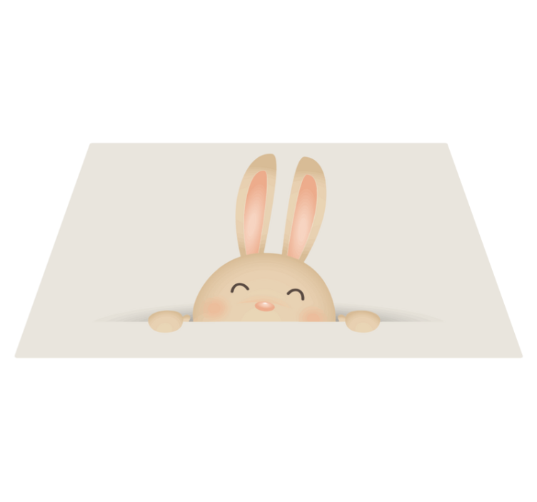 Happy Bunny Face kids vinyl rug - TenStickers