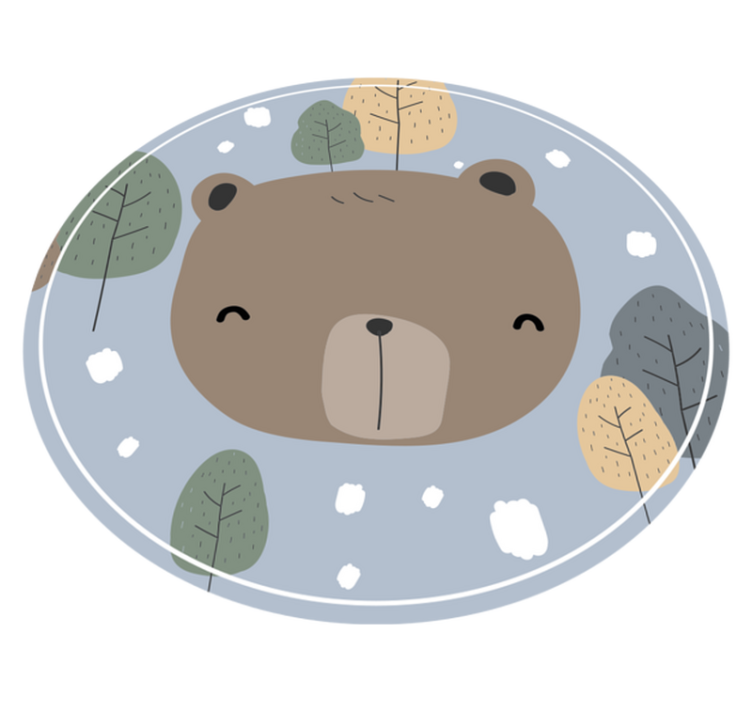 Happy Bear Face kids vinyl rug - TenStickers