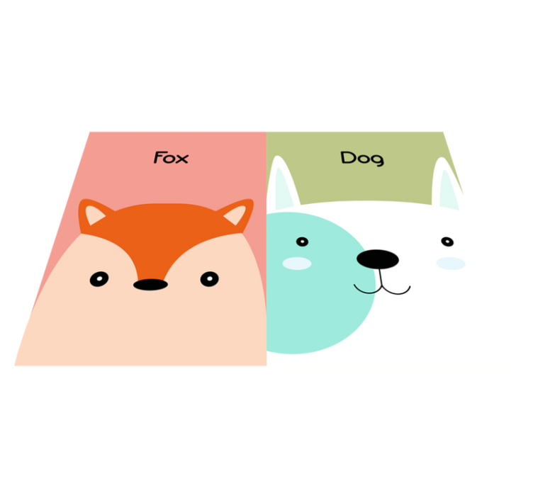 Fox and dog outside animal rug - TenStickers