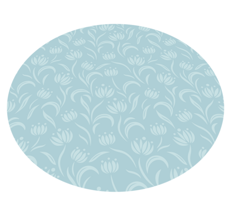 Blue soft pattern flower vinyl rug - TenStickers