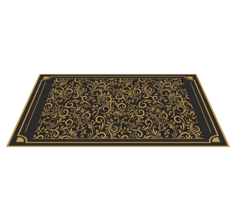 Golden elegant foliage hallway vinyl rug - TenStickers