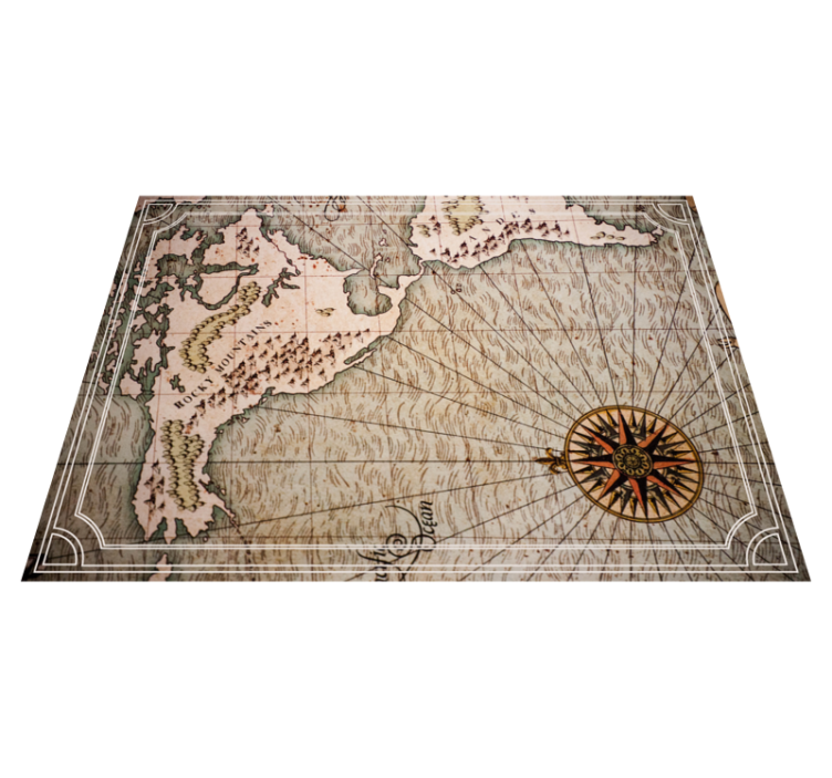 Vintage world map vintage rug - TenStickers