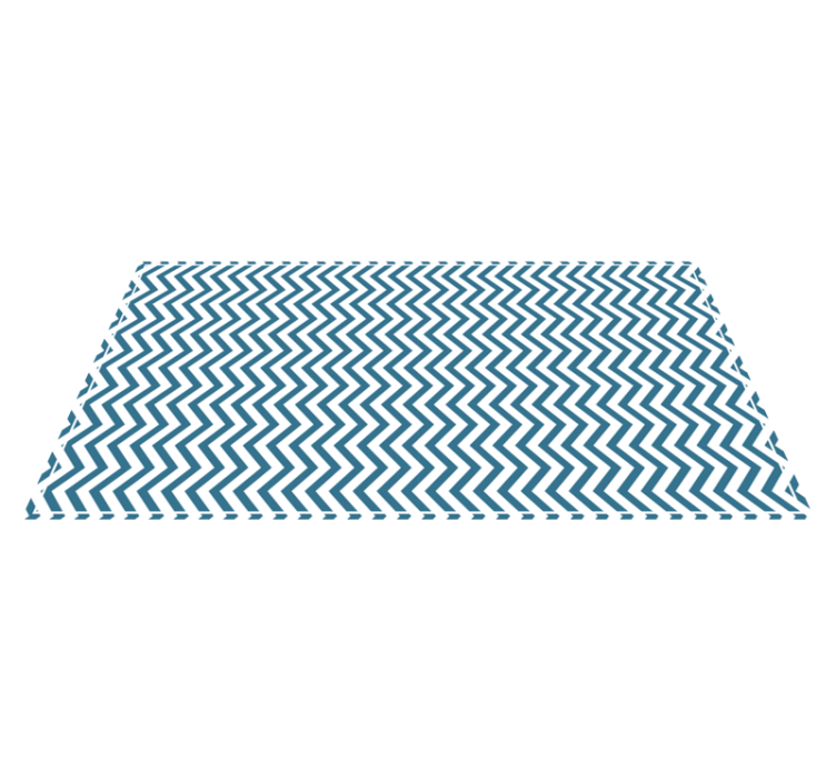 Blue and white chevron style stripes vinyl rug - TenStickers