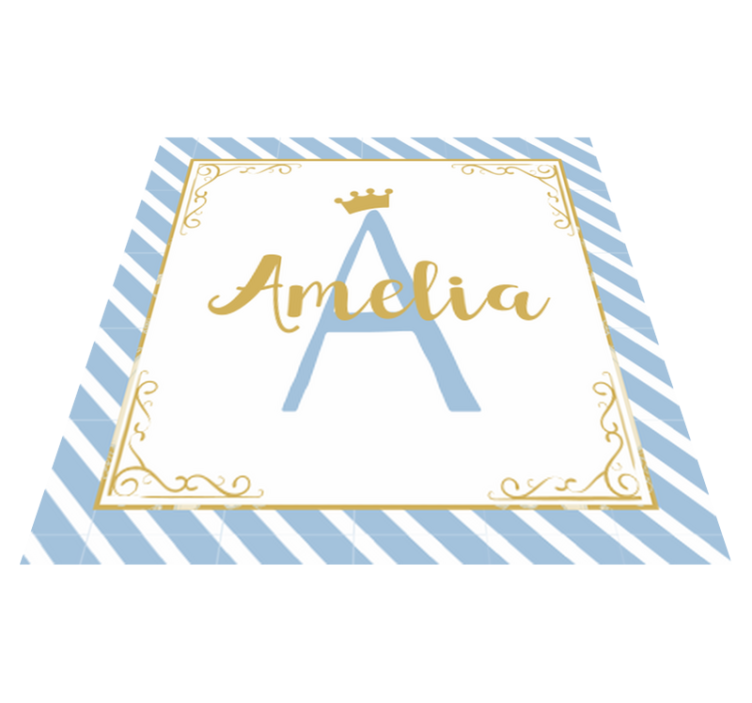 Name Initial Style custom vinyl rug - TenStickers