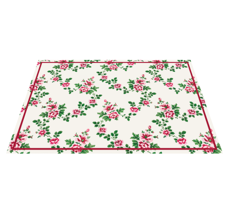 FLORAL PATTERNED BLOOMS flower vinyl rug - TenStickers