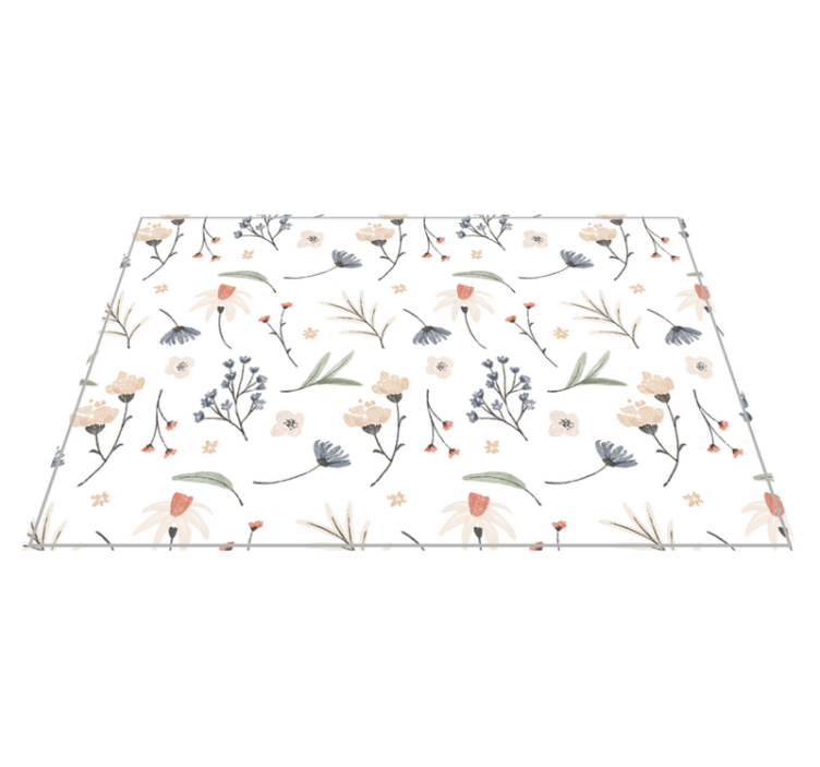 Watercolor floral pattern floral rug - TenStickers