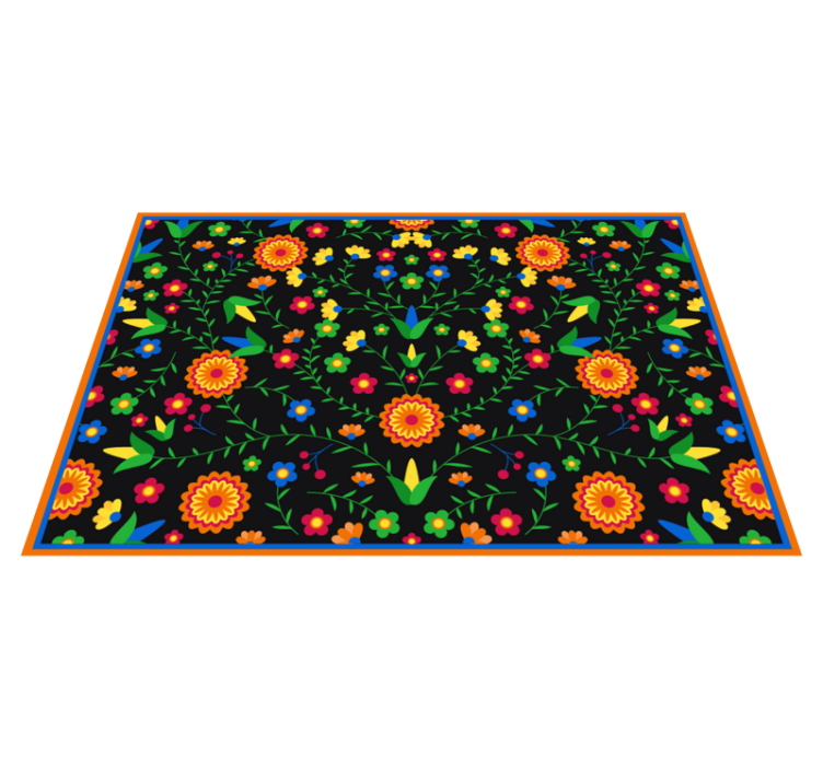 Colors Vibrant Motif flower vinyl rug - TenStickers